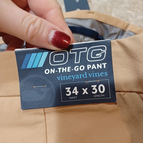 NWT Vineyard Vines On The Go OTG Performance Athletic Golf Pants 34x30" Biege - Picture 6 of 9